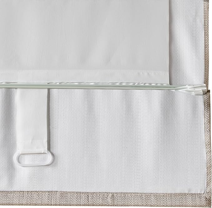 Madison Park Galen Cordless Roman Shade, 23"W x 64"H, Sheen Taupe – Room Darkening, Thermal Insulated, Energy Efficient Window Blind with Subtle Sheen Basketweave Fabric for Privacy