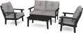POLYWOOD® Lakeside Deep Seating Set, Black/Grey Mist