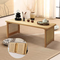 Foldable Japanese Floor Table Lightweight,No Assembly Required, Eco-Friendly Wood,Low Table for Sitting on the Floor, Perfect for Tatami,Meditation,Living Room Use (Natural Wood Color, 47.24 INCH)