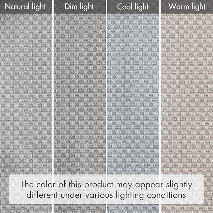 Madison Park Galen Cordless Roman Shade, 39"W x 64"H, Sheen Grey – Room Darkening, Thermal Insulated, Energy Efficient Window Blind with Subtle Sheen Basketweave Fabric for Privacy