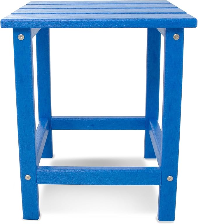 POLYWOOD Long Island 18" Side Table, Pacific Blue
