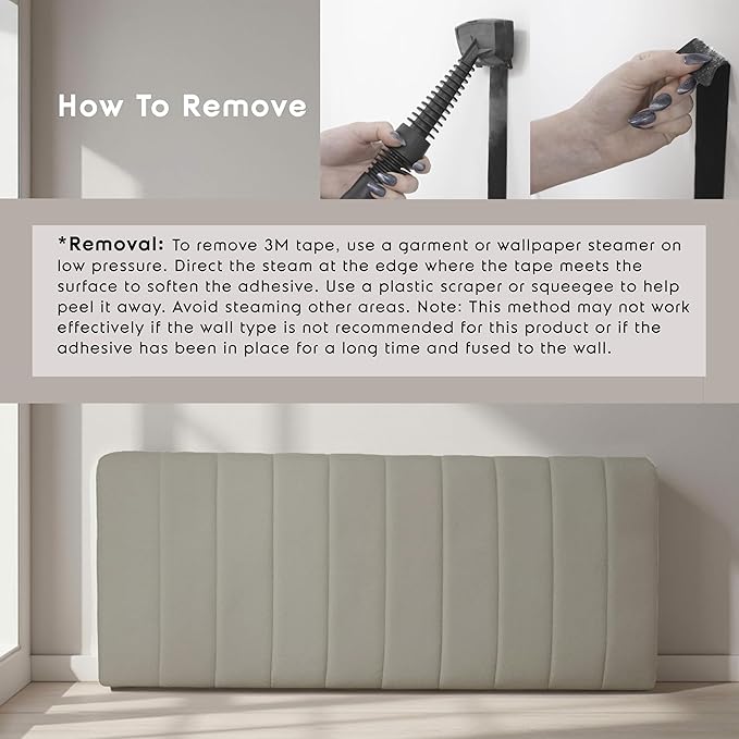 Upholstered Queen Headboard - Easy Assemble Channel Stitched Headboard Queen Size - Wall Mounted Headboards with 3D Soundproof Wall Panels Peel & Stick Floating Headboards, Olive Green