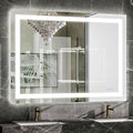 VooBang LED Bathroom Mirror 32 x 48 inches - 3 Adjustable Lighting Modes Lighted Smart Bathroom Vanity Mirror, Anti-Fog, Memory Function, Tempered Glass, Wall Mounted Horizontally Vertically