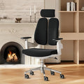 Ergonomic Office Chair Big and Tall Desk Chair, Dual-backrest Computer Chair with 6D Adjustable Arms and Lumbar Support, 500lbs Extra Wide Seat, for Home & Office Use,Black