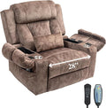 Big Man Power Lift Recliner for Elderly Adults 28 Inch Wide Seat, Lay Flat Lift Chair with Heat Massage, Arm Storage Cup Holders, USB Type C Charging, Oversized Recliner 400 lbs