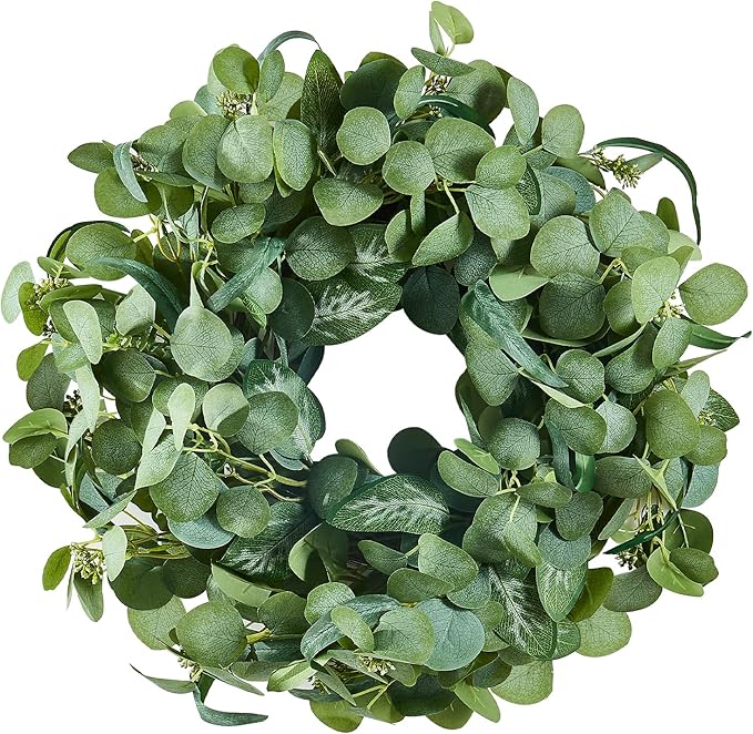 VEVOR 26" Eucalyptus Wreath for Front Door, Artificial Spring Greenery Wreath with Berries - All-Season Indoor Outdoor Farmhouse Decor for Wall, Window, Home, Festival