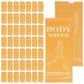 200 Pack Body Wipes Individually Wrapped, Shower Wipes For Adults, No Rinse Bath Wipe Bulk, Cleansing Wipe Travel Size for Travel, Gym, Camping, Outdoors Sports (Orange)