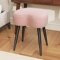 White Vanity Stool, Soft Makeup Stool with Solid Metal Legs for Vanity Corner, Morden Footrest Easy to Assembly (Pink)