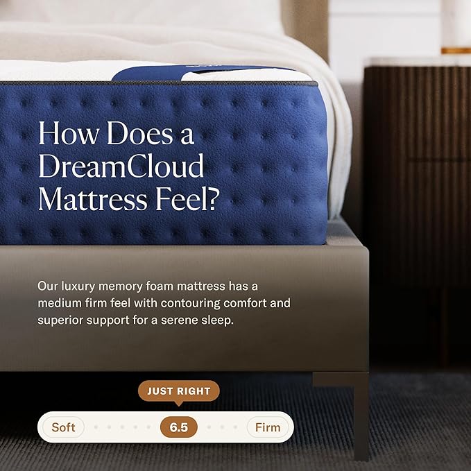 DreamCloud 12" King Mattress - Luxury Gel Memory Foam - 365 Night Trial - Premium Pressure-Relieving Layers - Forever Warranty - CertiPUR-US® Certified