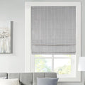 Madison Park Galen Cordless Roman Shade, 39"W x 64"H, Sheen Grey – Room Darkening, Thermal Insulated, Energy Efficient Window Blind with Subtle Sheen Basketweave Fabric for Privacy
