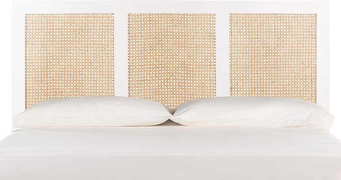 SAFAVIEH Home Collection Vienna White Wash Cane Full Headboard Platform, Double (HBD8004C-F)