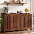 Tribesigns 57" Buffet Cabinet with Storage, Walnut Farmhouse Sideboard Cabinet with Doors & Shelves, Freestanding Wooden Accent Sideboard for Dining Room, Kitchen, Living Room
