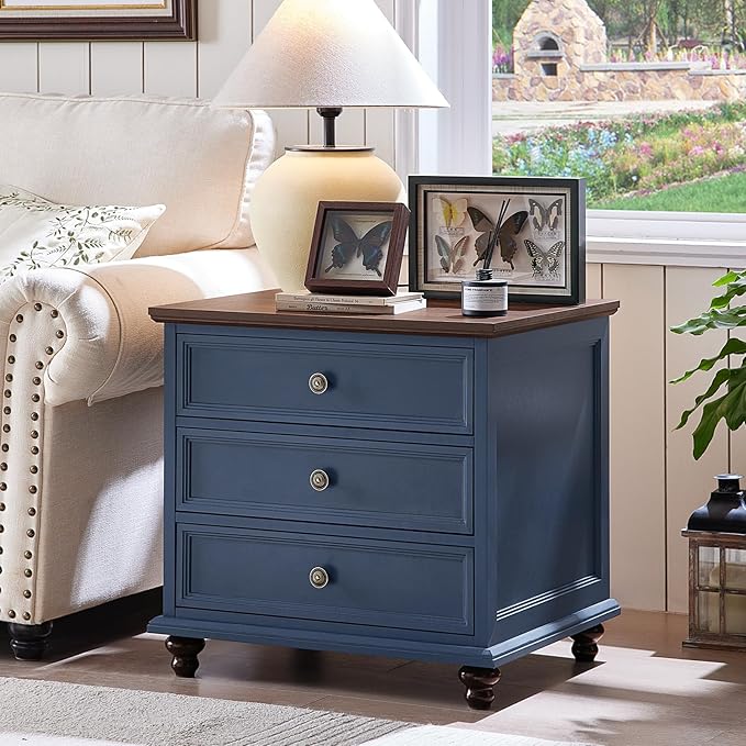 Farmhouse Dresser and Nightstand Sets, Wooden 7 Drawers Dresser & 24" Night Stand with 3 Drawers, 2 Piece Bedroom Furniture Set, Chest of Drawers for Bedroom, Home, Living Room, Hallway