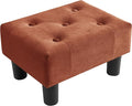 Poofzy Small Foot Stool Ottoman, Velvet Ottoman Foot Rest with Legs, Rectangle Foot Rest for Couch, Footstools and Ottomans Small for Living Room and Entryway (Rrown)