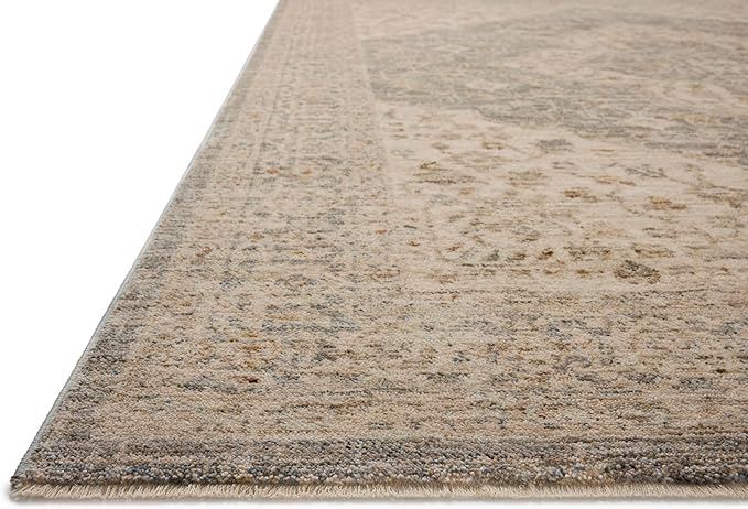 Loloi Magnolia Home by Joanna Gaines Junie Collection JUE-05 Denim/Natural 6'-7" x 9'-10", .38" Pile Height, Area Rug