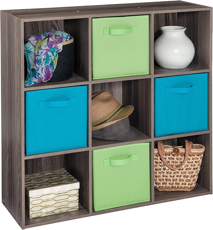 ClosetMaid 4167 Cubeicals Organizer, 9-Cube, Natural Gray