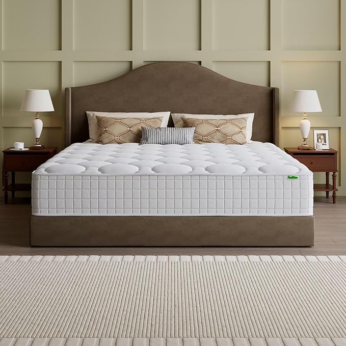 [New Version]Twin Mattress 12 Inch Hybrid Mattress Queen Size, Cooling-Gel Memory Foam & Pocket Springs, Firm Support for Back Pain Relief, Motion Isolation, CertiPUR-US Certified, Bed in a Box
