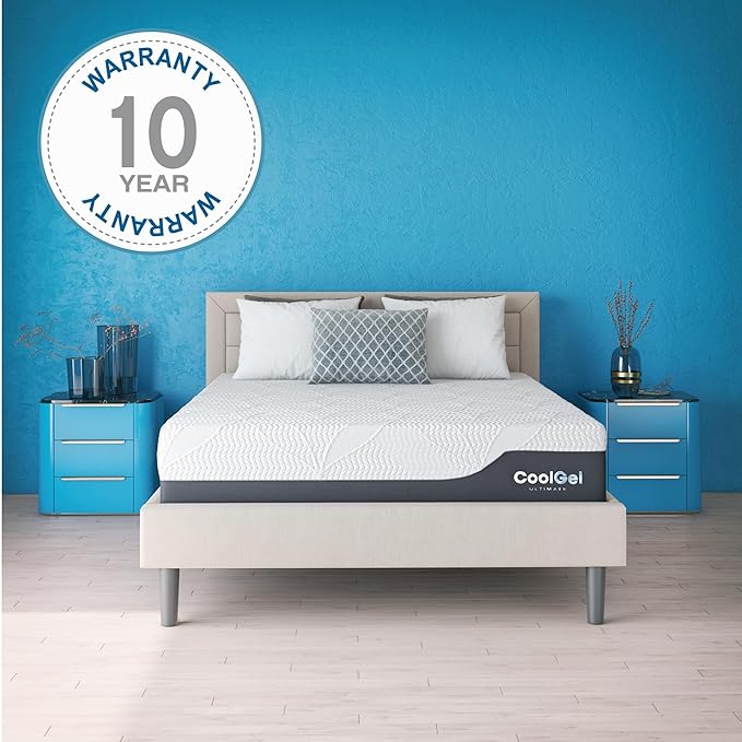 Classic Brands Cool Gel Chill Memory Foam 14-Inch Mattress with 2 BONUS Pillows |CertiPUR-US Certified |Bed-in-a-Box, Queen