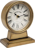 Creative Co-Op Vintage Metal Mantel Clock, Gold Finish