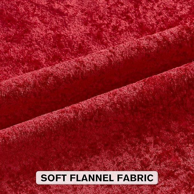 FUTEI Christmas Red Flannel Throw Pillow Covers 24x24 Inch Set of 2,Soft Dimensional TextuChristmas Red European Cushion Cases,Modern Home Decor for Couch Living Room