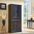 71" Black Tall Pantry Cabinet with Drawer and Adjustable Shelves, Modern Storage Cabinet with Doors, Kitchen Buffet Cabinet, Food Pantry Storage Cabinet, Coffee Bar, Living Room and Dining Room