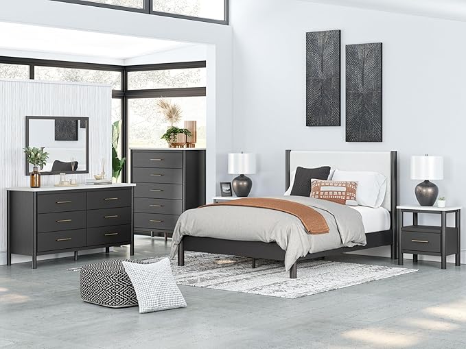 Signature Design by Ashley Cadmori Bohemian 6-Drawer Dresser with Safety Stop, Black & White