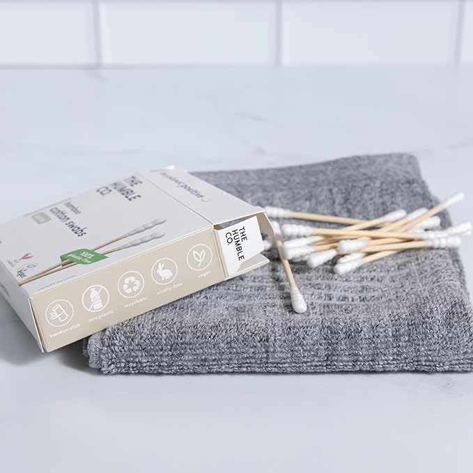 The Humble Co Bamboo Cotton Swabs with Spiral Design, 600 Count - Cotton Buds for Ears, Makeup, Baby Care & Cleaning - Personal Hygiene Essentials & Toiletries - Daily Products for Travel & Home