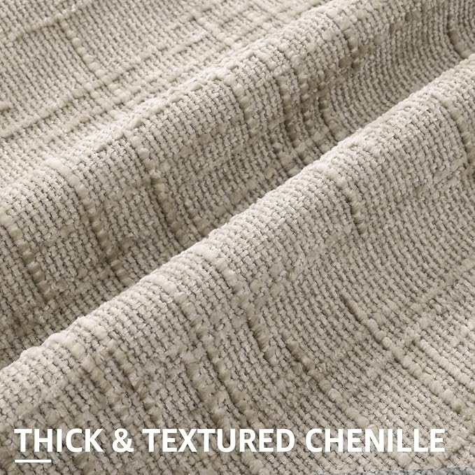decorUhome Fall Light Brown Chenille Throw Pillow Covers 16x16 Set of 2 Thick Textured Slubby Couch Pillow Covers Farmhouse Accent Modern Neutral Decorative Pillow Cases for Bed Sofa Living Room