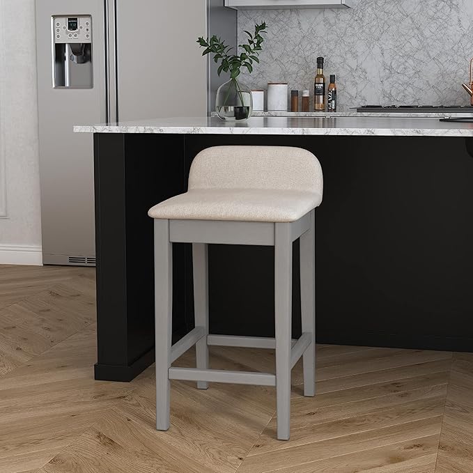 Hillsdale Furniture Maydena Wood Counter Height Stool, Distressed Gray