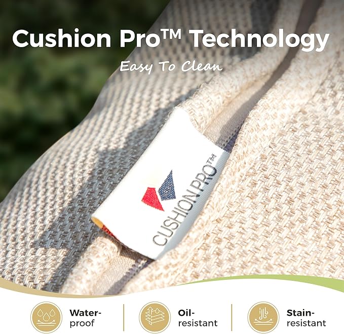 Patio Furniture Sofa, 3-Seat Patio Sofa Steel Frame Outdoor Sectional Couch with Deep Seating and 5.5” Cushions for Lawn Backyard Porch Deck, Beige