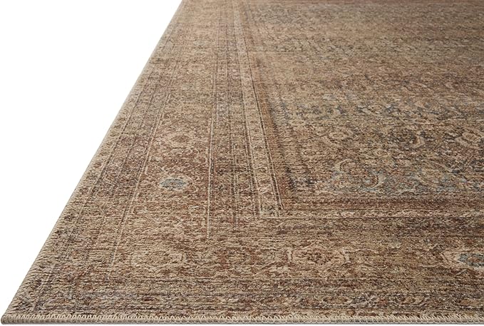 Loloi Amber Lewis Cambria Collection CBR-07 Ocean/Bark 2'-6" x 7'-6" Runner Rug Jute, Neutral, Vintage Style, Antique Tone, Living, Bedroom, Dining, Carpet