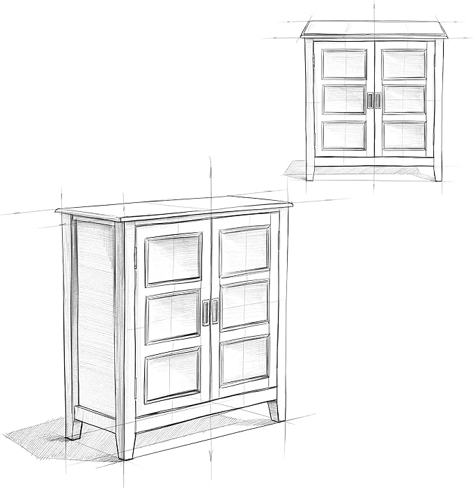 SIMPLIHOME Burlington SOLID WOOD 30 inch Wide Transitional Low Storage Cabinet in Farmhouse Grey for the Living Room, Entryway and Family Room