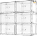 Vtopmart 6 Pack 18QT Clear Stackable Storage Drawers,Easily Assemble Closet Organizers,Plastic Storage Bins for Bathroom,Cabinet,Kitchen Pantry,Under Sink Organization(Medium)