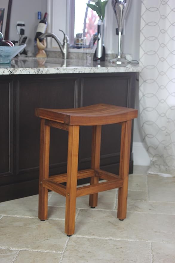 AquaTeak Patented 24" Sumba Tall Teak Counter Stool