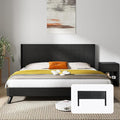 KEIKI Wooden Queen Size Headboard Only, 64.5" Wide Farmhouse Headboards with Wall Mounted Fluted Panel & Wingback for Bedroom, Black Oak