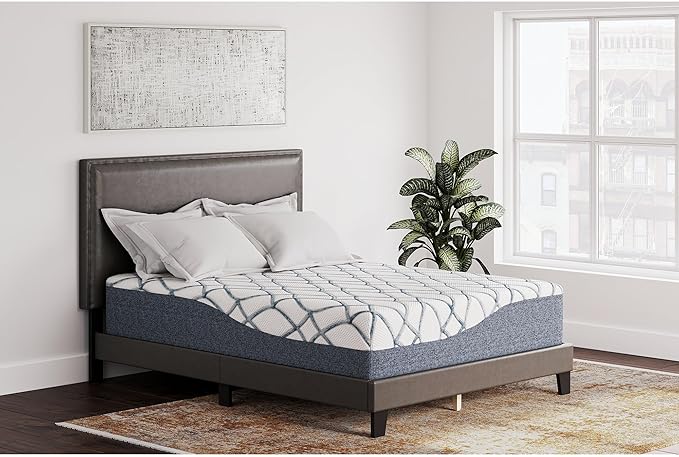 Signature Design by Ashley 14 Inch Chime Elite 2.0 Ultra Plush Green Tea Memory Foam Mattress for Cool Sleep and Pressure Relief, Queen, Fiberglass Free, Mattress In A Box
