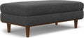 SIMPLIHOME Morrison 49-inch Wide Table Ottoman in Charcoal Grey Woven-Blend Fabric, Multifunctional Footrest, Coffee Table, or Extra Seating for Living Room, Mid-Century Modern Style