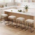 VASAGLE Bar Stools Set of 4, Counter Height Bar Stools, Leather Counter Stools Barstools with Soft Cushion and Metal Sled Legs, 25.6 Inches Bar Height Bar Chairs for Kitchen Island, Cappuccino Beige