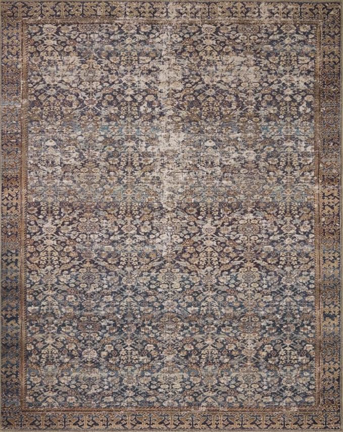 Loloi Amber Lewis Georgie Collection GER-05 Denim/Spice 8'-4" x 11'-6", .19" Pile Height, Area Rug