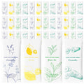 Moist Cotton Towel Bulk Moist Towelettes Individually Wrapped,White Towel Services,Refreshment Pre Moistened Towels for Dentist Travel Sport Party Hotel 100，Lavender,Green tea, Lemon and Cucumber
