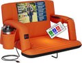 Alpcour Heated Reclining Stadium Seat for Bleachers – Wide Bleacher Chair with Back Support and Cushion, Armrests, Side Pockets, & Hook – Stadium Seats Chairs for Camping, Kayak, Paddle Board & More