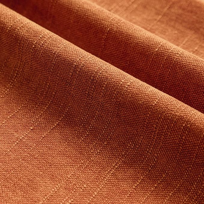 Foindtower Pack of 2 Textured Chenille Throw Decorative Pillow Covers Square Accent Solid Cushion Cover Neutral Farmhouse Lumbar Pillow Case for Couch Sofa Bedroom Living Room 12x20 Inch,Orange
