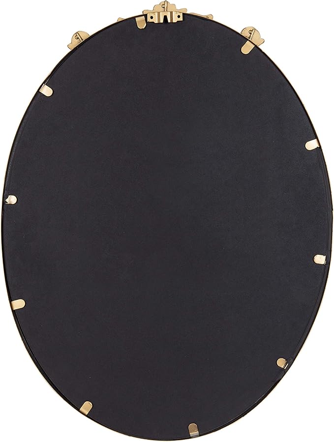 Kate and Laurel Arendahl Ornate Glam Oval Wall Mirror, 18 x 24, Antique Gold, Beautiful Bohemian Mirror for Wall