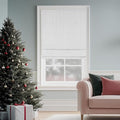 Madison Park Galen Cordless Roman Shade, 33"W x 64"H, Sheen White – Room Darkening, Thermal Insulated, Energy Efficient Window Blind with Subtle Sheen Basketweave Fabric for Privacy