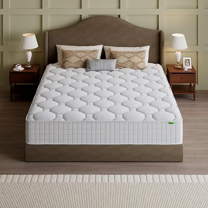 [New Version]Twin Mattress 14 Inch Hybrid Mattress Queen Size, Cooling-Gel Memory Foam & Pocket Springs, Firm Support for Back Pain Relief, Motion Isolation, CertiPUR-US Certified, Bed in a Box
