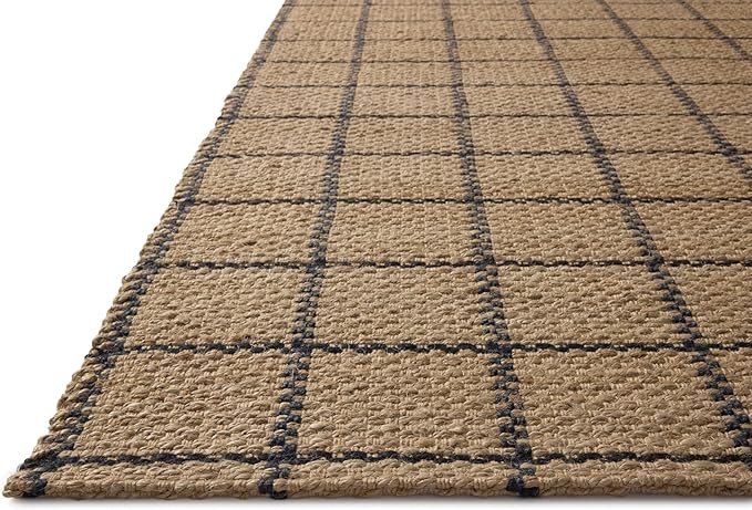 Loloi Chris Loves Julia Fletcher Collection FLE-01 Natural/Black 5'-0" x 7'-6", .37" Pile Height, Area Rug