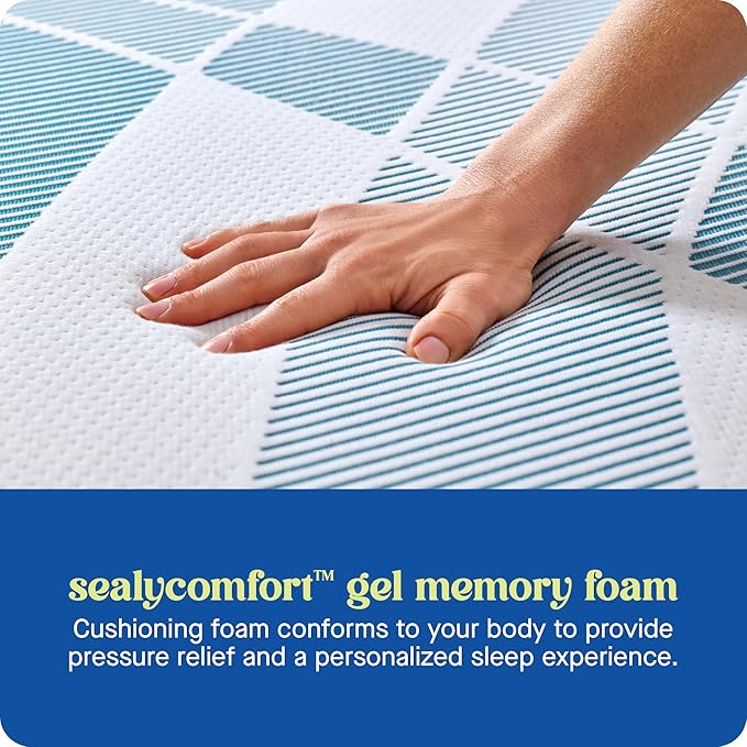 Sealy Dreamlife 10” Hybrid Mattress-in-a-Box, Twin XL, SealyComfort Gel Memory Foam, SealyResponsive Encased Coils, Surface-Guard Technology