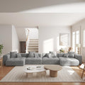 WJShome 183" Oversized Modular Sectional Sofa, U Shaped Couch with Ottoman,Sectional Couches for Living Room,Large Linen Deep Seat with Pillow Couches for Home,Spacious Space,Gray