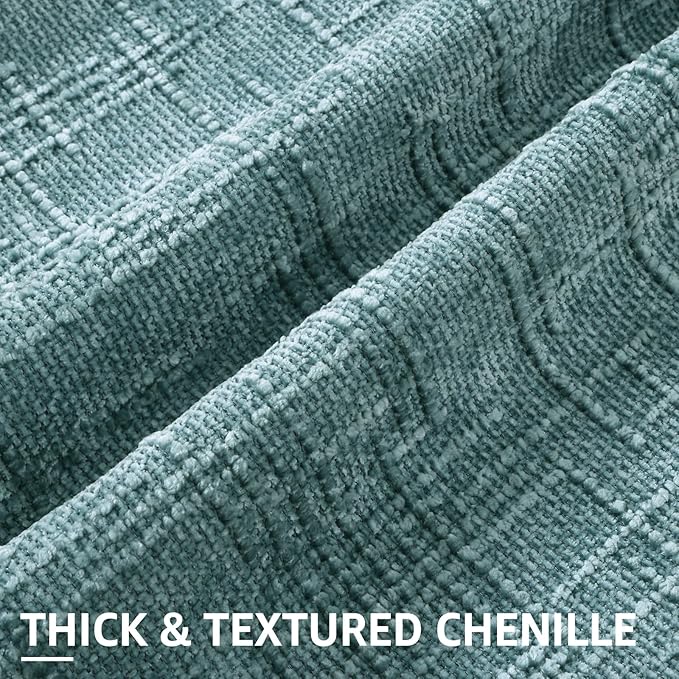 decorUhome Teal Chenille Throw Pillow Covers 26x26 Set of 2 Thick Textured Slubby Couch Pillow Covers Farmhouse Accent Modern Neutral Decorative Pillow Cases for Bed Sofa Living Room