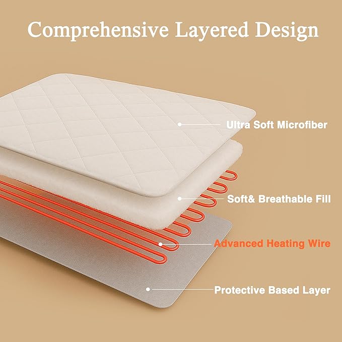 Beautyrest 3M Scotchgard Heated Mattress Pad - Electric Bed Warmer with 5 Heat Settings, 10 Hr Auto Shut Off Timer, All Around Elastic Deep Pocket, UL Certified, Machine Washable, White Cal King